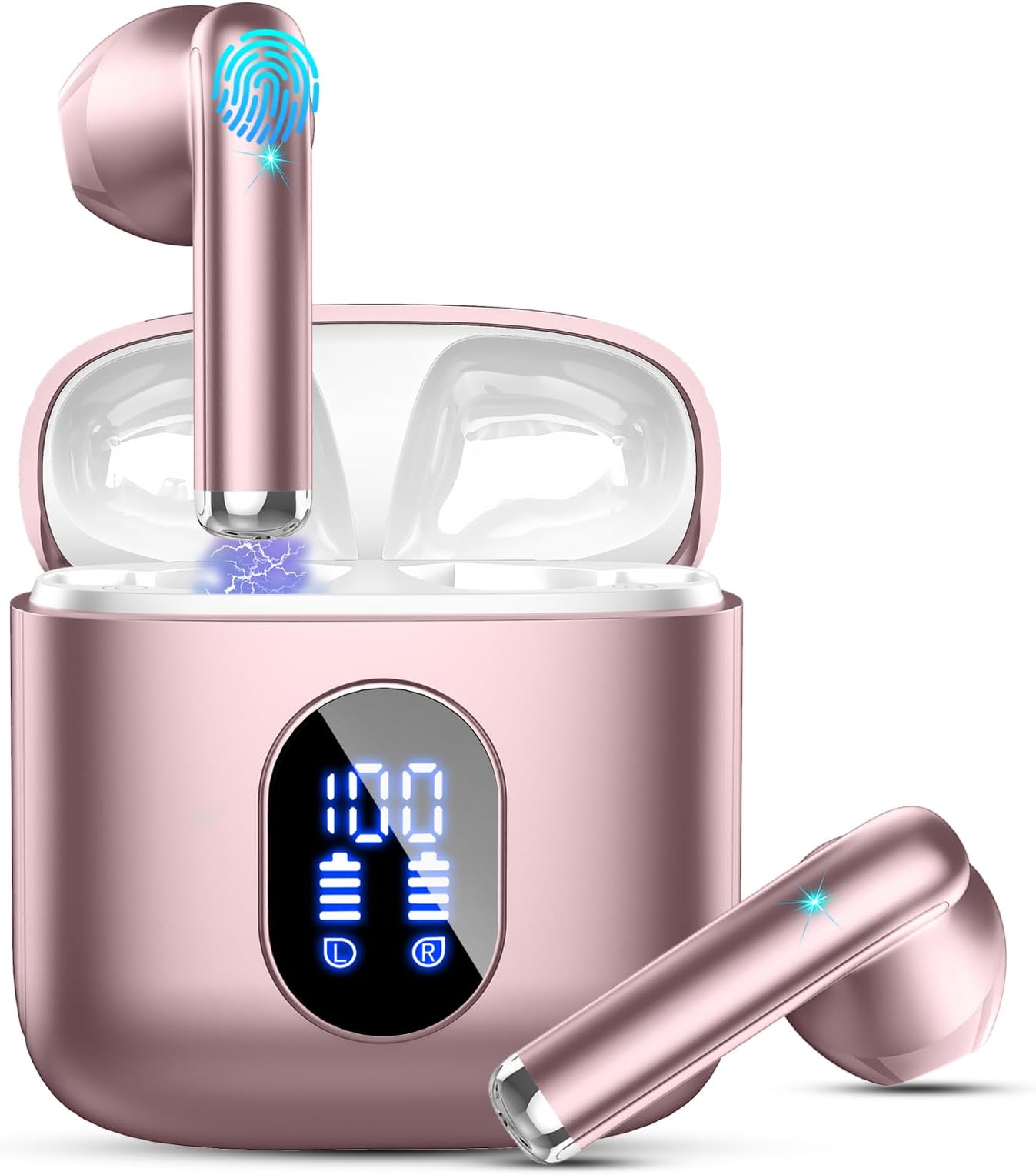 Wireless Earbuds Bluetooth 5.4 With 48H Playtime, ENC Noise Cancelling Mics, IP7 Waterproof - HiFi Stereo Ear Buds