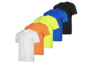 5-Pack Kids Athletic T-Shirts for Boys: Dry-Fit Moisture Wicking Performance Shirts