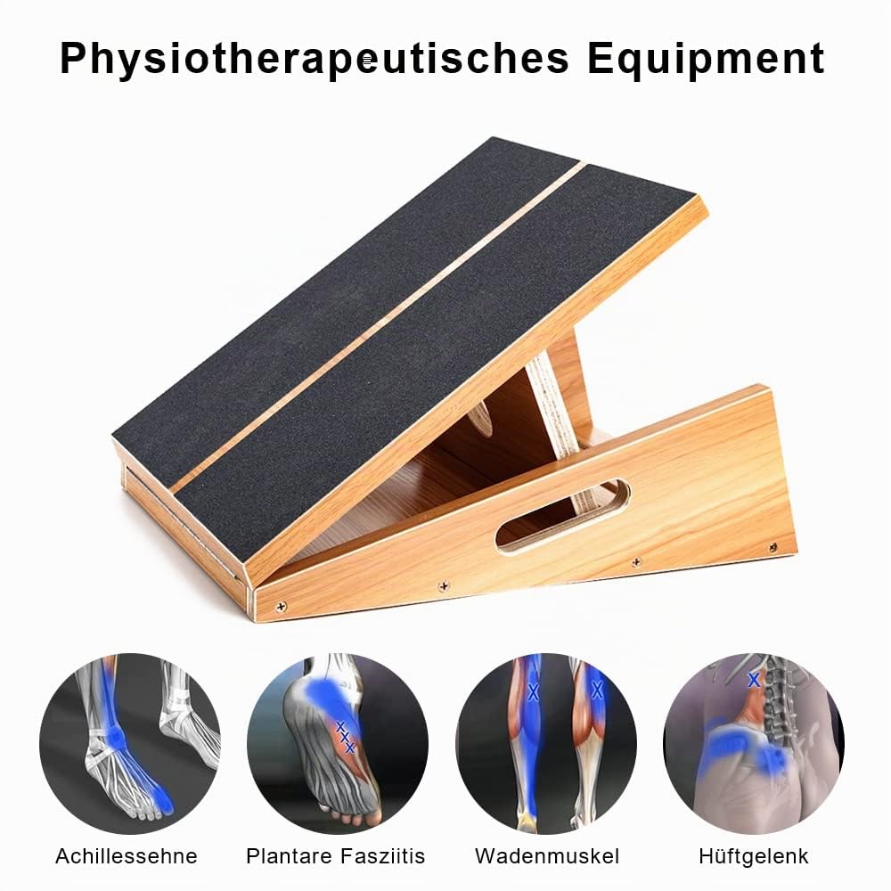 StrongTek Professionelles Slant Board Schrägbrett aus Holz, verstellbarer Wadendehner mit Tragegriff & Antirutsch-Beschichtung