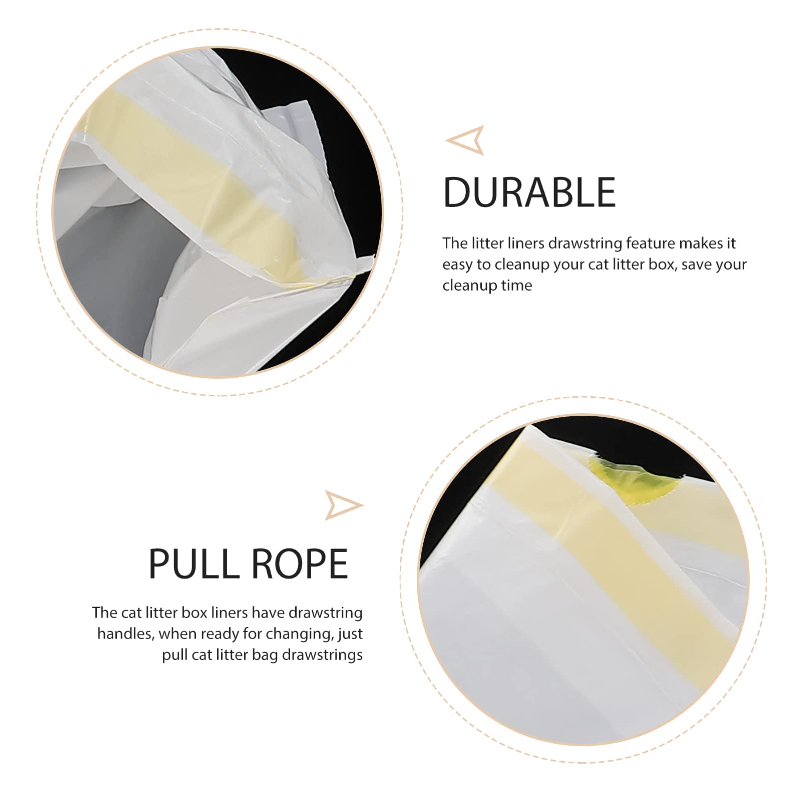 balacoo Cat Litter Box Waste Bags 7pcs Jumbo Drawstring Litter Pouches for Pet Care