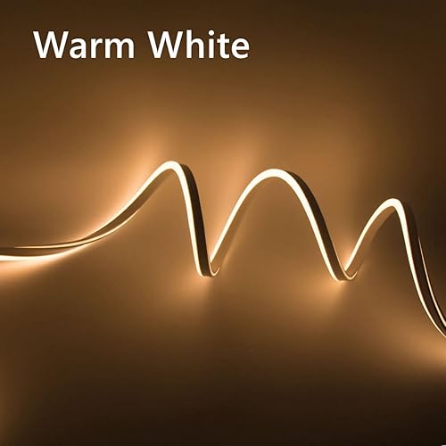 Miniatura 6 de Cuerda flexible de neón flexible de 330 pies y 110 V para interiores y exteriores, decoración exterior e iluminación comercial (blanco cálido)