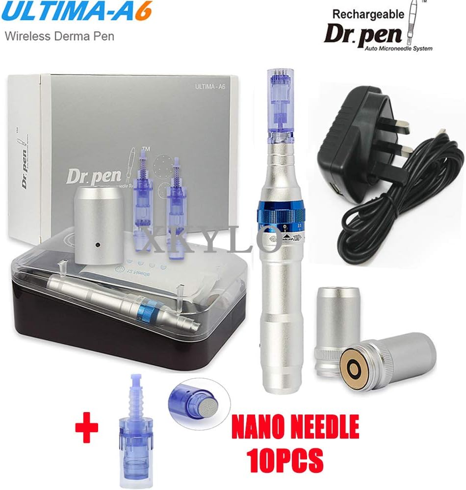 Electric Auto Dr.Pen Derma Pen Ultima A6 Stamp Micro Needle Anti Aging Derma Pen with 10pcs Nano Needles Cartridges