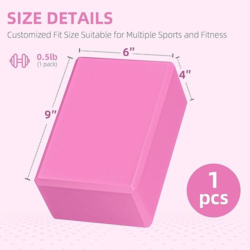 Miniatura 2 de 1 paquete de bloques de yoga de espuma grandes de 9 x 6 x 4 pulgadas, bloque de pilates resistente, bloque de entrenamiento, ladrillo de yoga