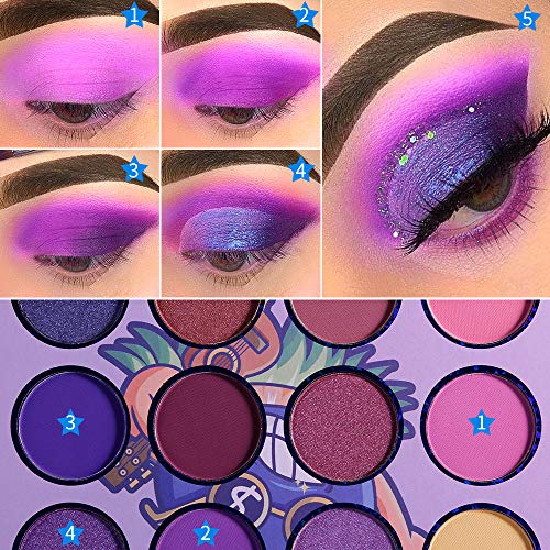De'lanci Purple Eyeshadow Palette,12 Colors Matte Shimmer High Pigmented Mini Makeup Eyeshadow Pallet,Bright Natural Blendable Long-Lasting Waterproof Hypoallergenic Small Cheap Pallets Eyeshadow #TOP3