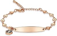 Vista 42 de mnmoom Pulseras de alerta médica para mujeres 6.5-8 pulgadas ajustables corazón links pulseras médicas con grabado