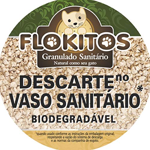 Flokitos - Granulado Sanitário Natural Para Gatos - Areia - 2,0 kg