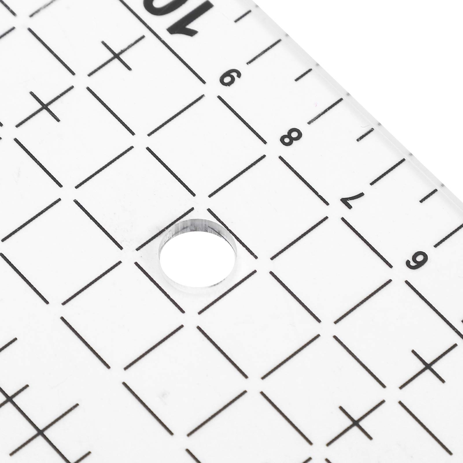 MRKU Set di 2 righelli per Quilting in Acrilico Trasparente, Bordo Antiscivolo, Linee di griglia, plastica Spessa