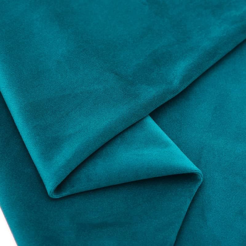 TinaKim Blue Velvet Upholstery Fabric 100% Polyester 2 Yards (58 x 72 inch)