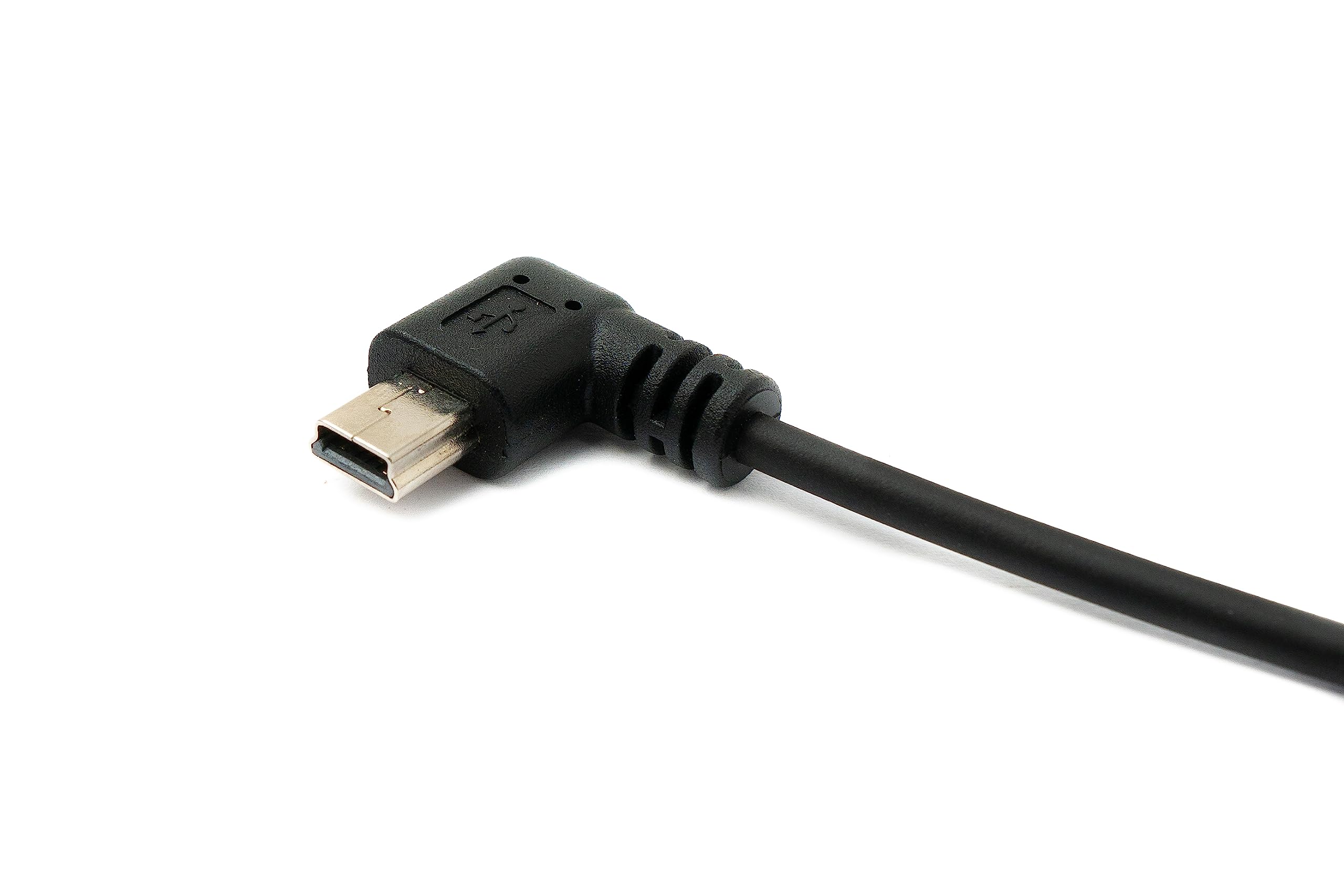 System-S Cavo USB 2.0 A Spirale 120 Cm – Tipo A Maschio A Mini B Maschio, Angolato, Nero