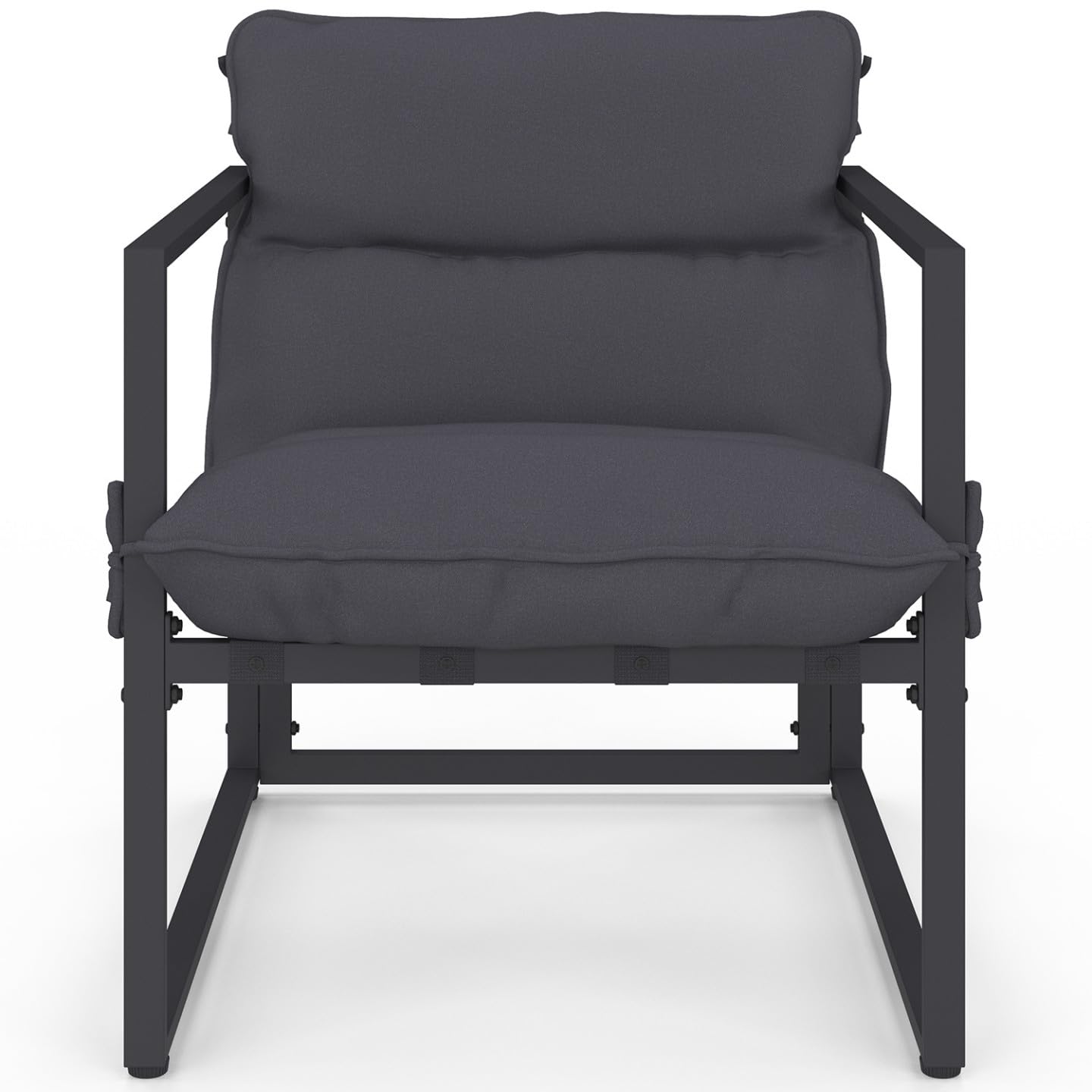 IDMarket - Lot de 2 fauteuils de Jardin Marco Gris Anthracite