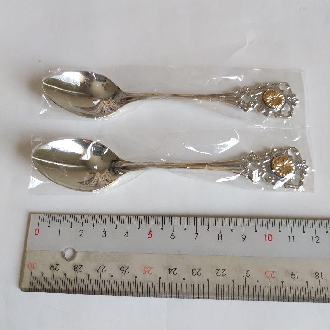 Amazon.co.jp: 菊紋入り、七宝焼きのスプーン2本 nickel silver製 叙勲