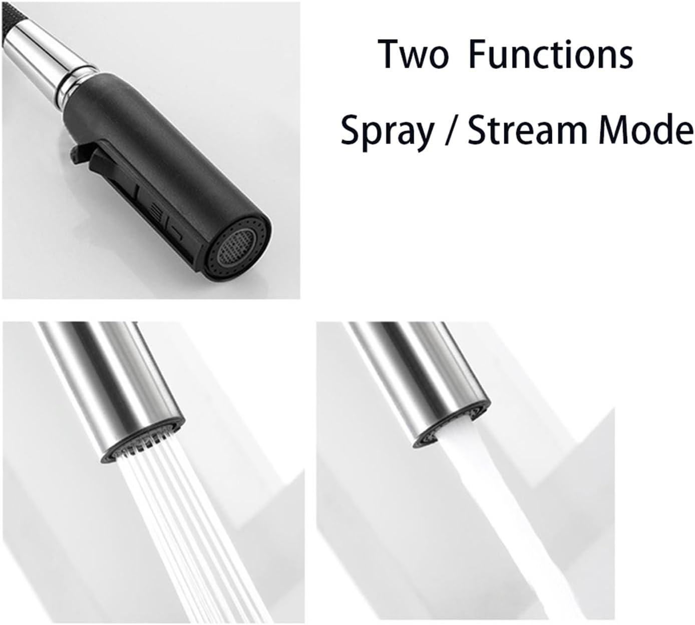 Kitchen Sink Mixer Faucets 304 Stainless Steel Material Pulling Down Cold & Hot Water, Goden,Matte Black,Gun Grey and Grey (Color : Golden Color)