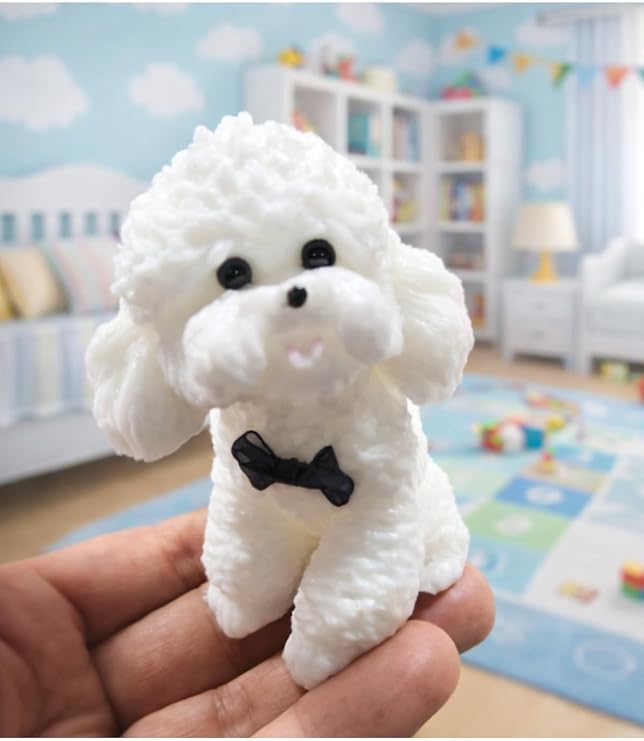 Poodle Squishy Oyuncak, Jel Sukuşi Yumuşak Köpek, 10cm, Beyaz lrs653206985200