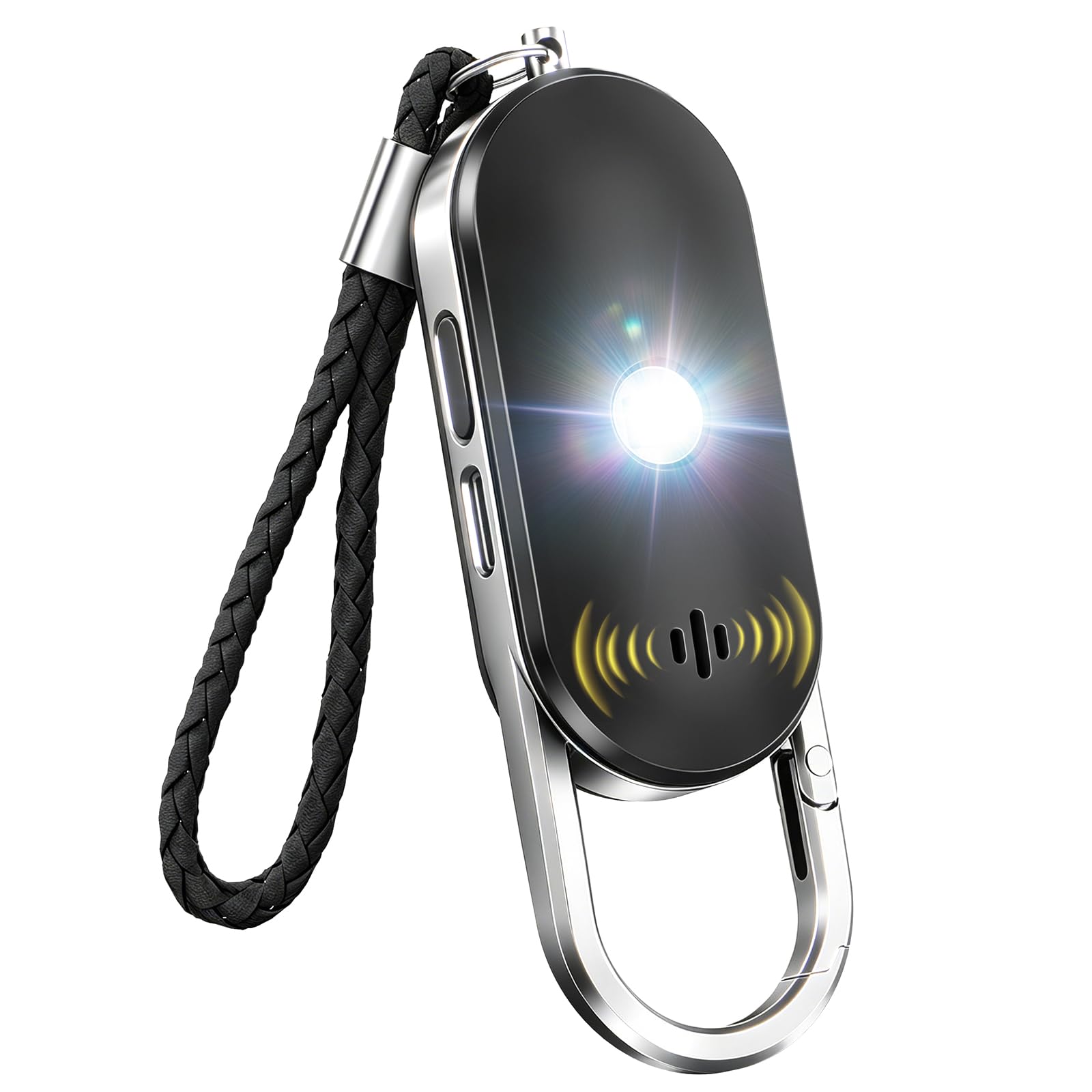 ISEYOU Alarma Personal para Mujeres, 130dB con Doble Altavoz y Luz Estroboscópica, Llavero Alarma Defensa con Indicador de Batería Baja, Recargable, Dispositivo de Emergencia para Niños y Mayores