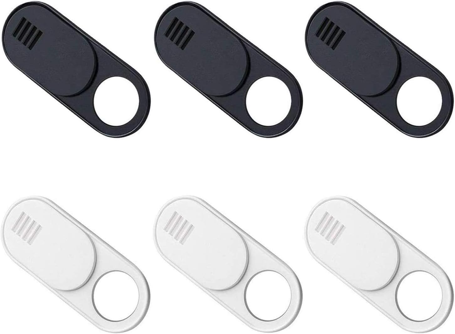 Laptop Webcam Cover Slide, Ultra Thin Round Hole Laptop Camera Cover Slide Blocker for Computer MacBook Pro iMac PC Tablet Notebook Surface Pro Echo Show Camera, Not Support Cell Phone (3Black+3white)