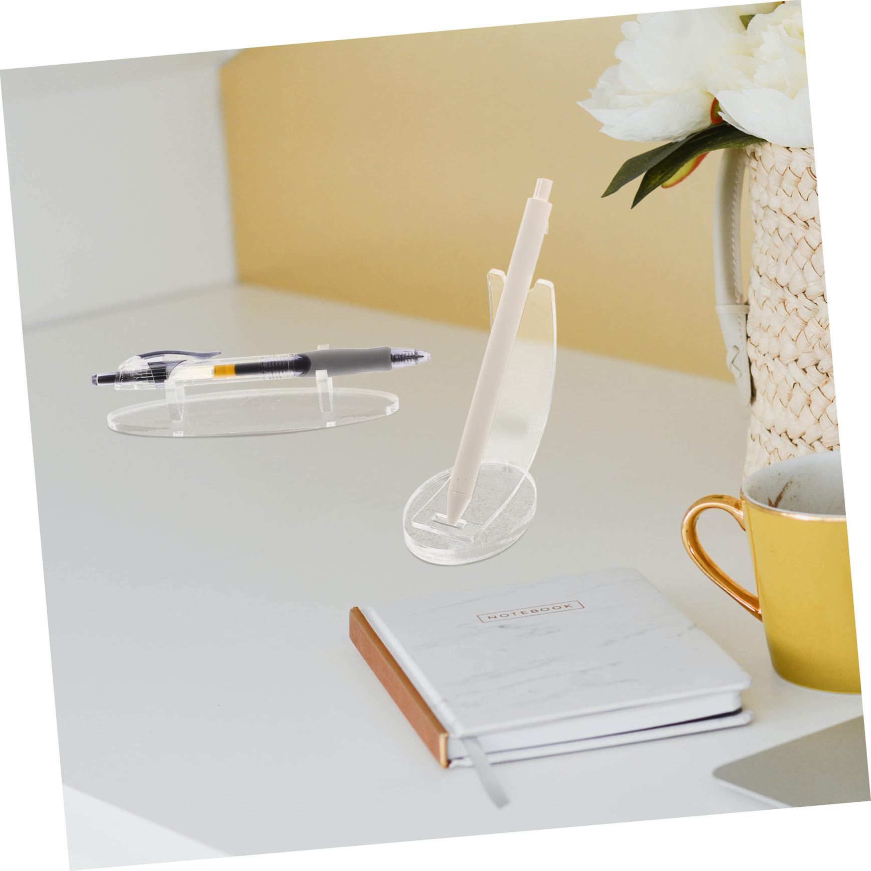 Angoily 10 Pièces Support de Rangement Acrylique Transparent pour Stylos et Pinceaux de Maquillage Lot de et Pratique Organise Bureau et Table Styles Aléatoires