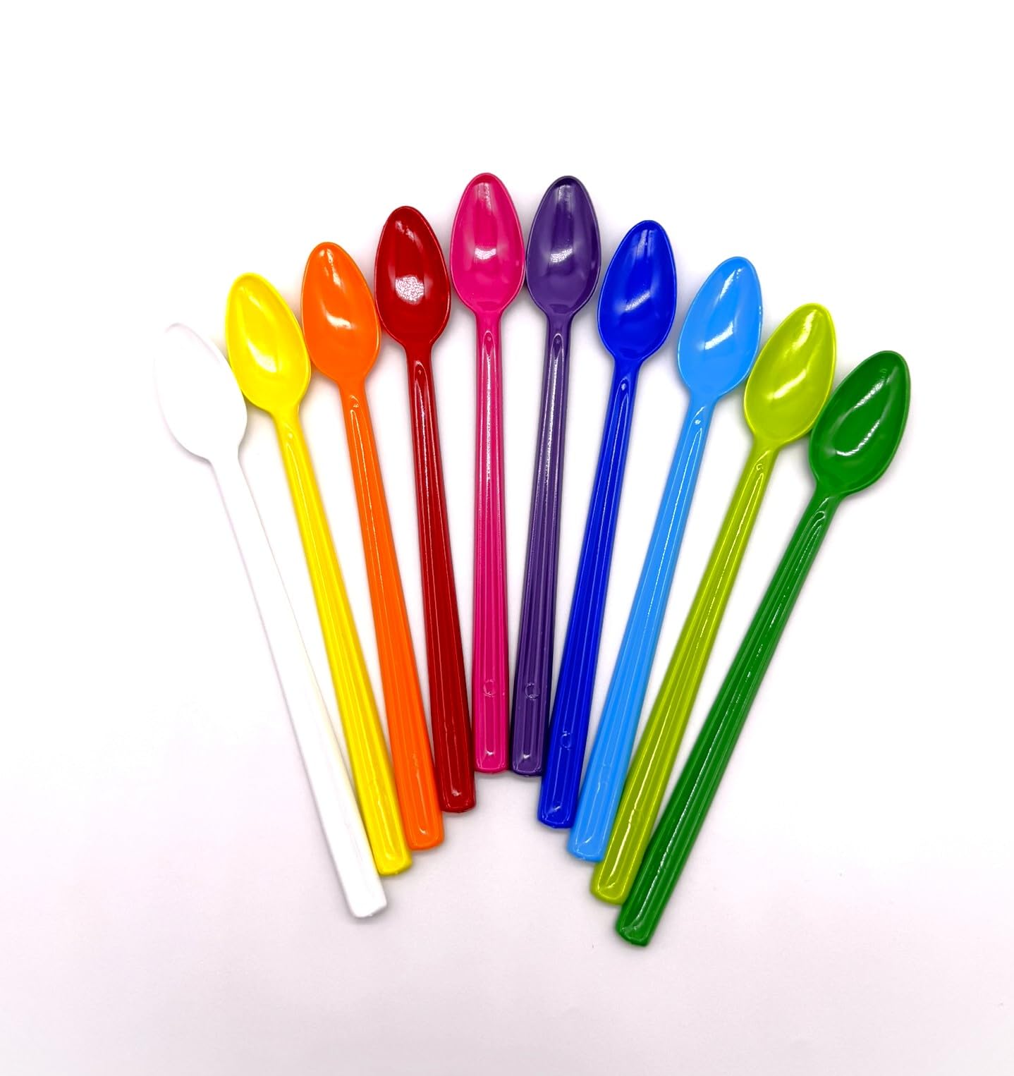Set 7 Cucchiaini Colorati In Melamina - Lungo Manico 19cm Per Gelato, Dessert, Cucina - Foto 12