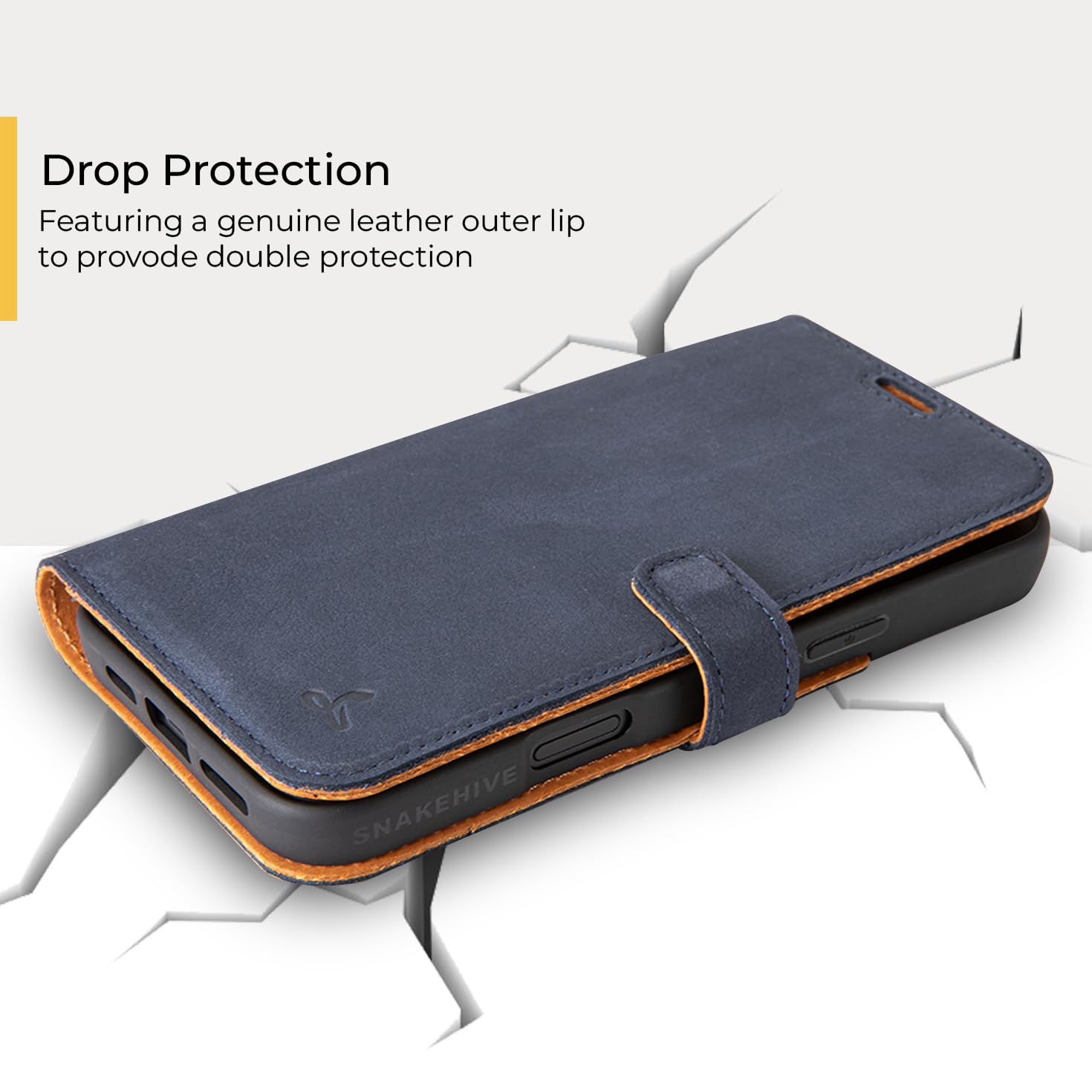 Snakehive Leather Wallet for iPhone 16 Pro, Real Leather Wallet Phone Case with Viewing Stand and Card Holder - Image 3