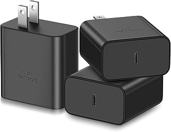 3-Pack Super Fast Charger Block, Samsung 45W Super Fast Charging 2.0 Wall Charger Plug PD PPS USB-C Power Adapter for Galaxy S26 S25 S26+ S25 S26 Ultra S24 S23 S22 S21 S20 Tab S8 S7+ Ultra Black