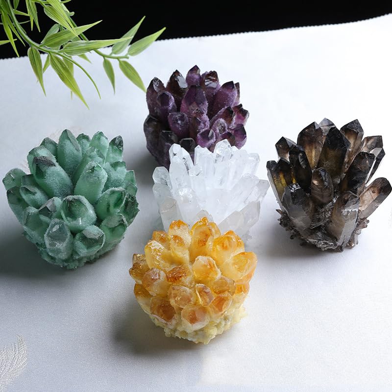Geoda de cuarzo verde de 200g para decoracion natural del hogar 4