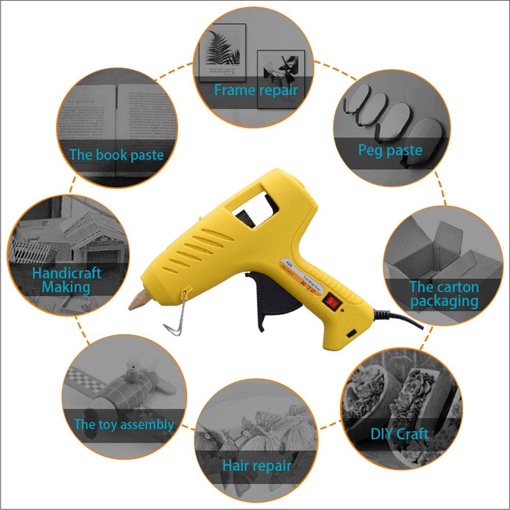 Uр Tо 50% оƒƒ KMC Hot Glue Gun with LED Light, 60/100W Full Size Dual Power Rapid Heating Technology, 16 Pcs Transparent Glue Gun Sticks for Arts & Crafts, DIY, Christmas Decoration/Gifts, Sealing and Quick Repair