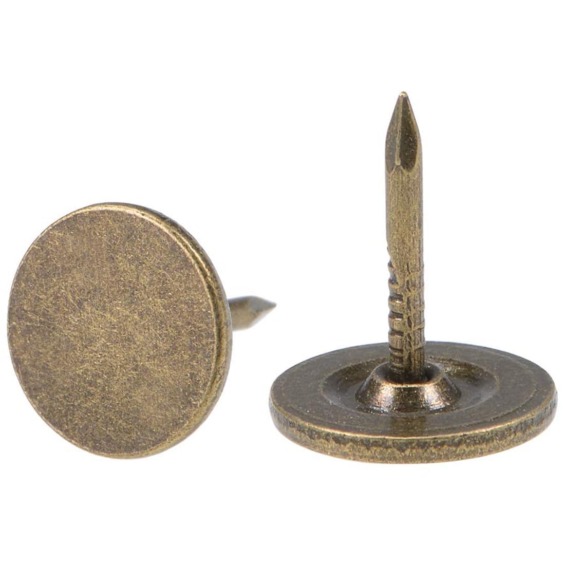 TOP-VIGOR 150Pcs Bronze Upholstery Tacks 11 x 13mm Flat Head Decorative Nails for Furniture Chair Sofa Headboard DIY Craft Pins