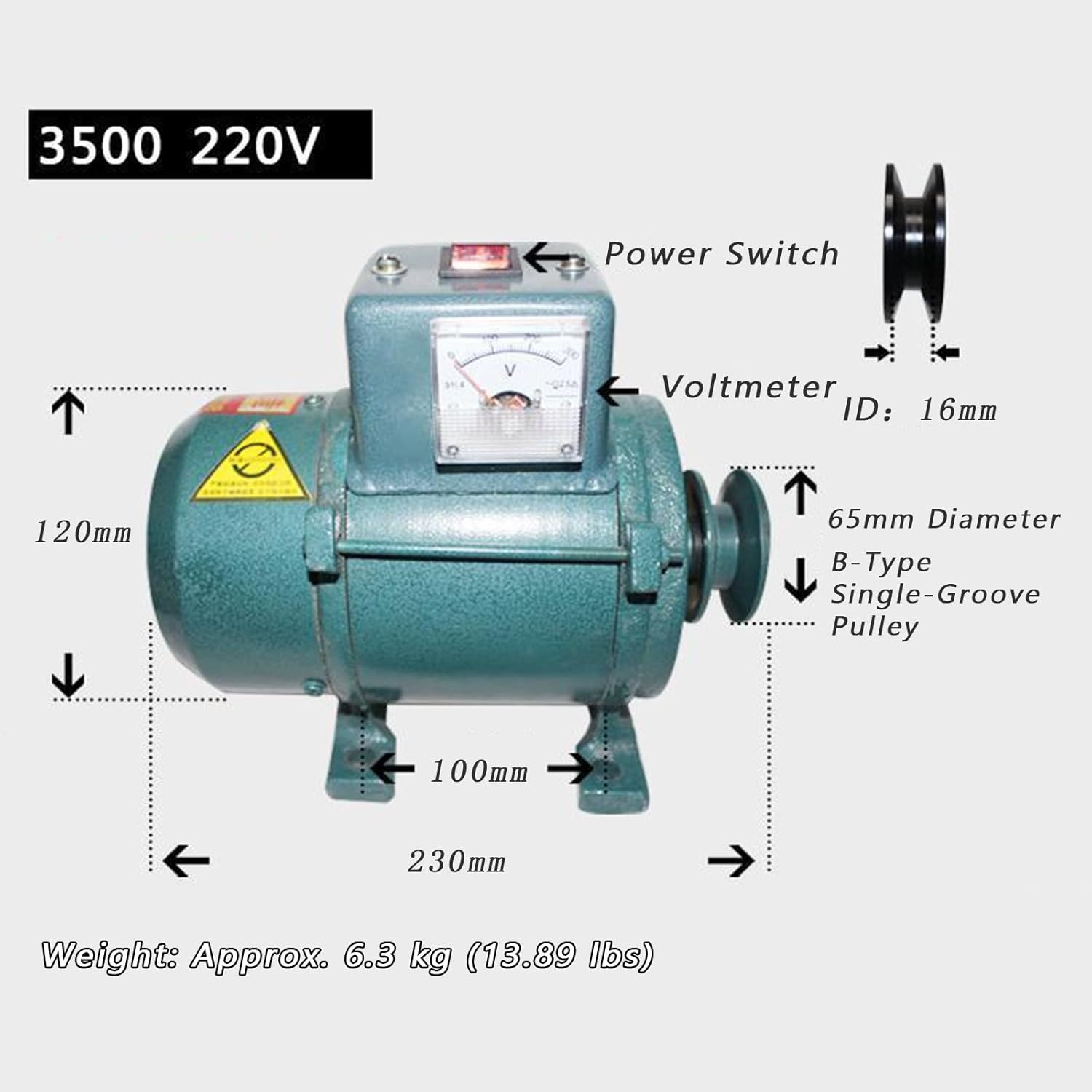 3.5kw/5kw/7kw Permanent-Magnet Generator 220V, Pure Copper Wire With Voltage Regulator Brushless Generator, Belt-Driven 3000W / 5000W / 7000W Low Maintenance For Lighting/Home Use(7000W)