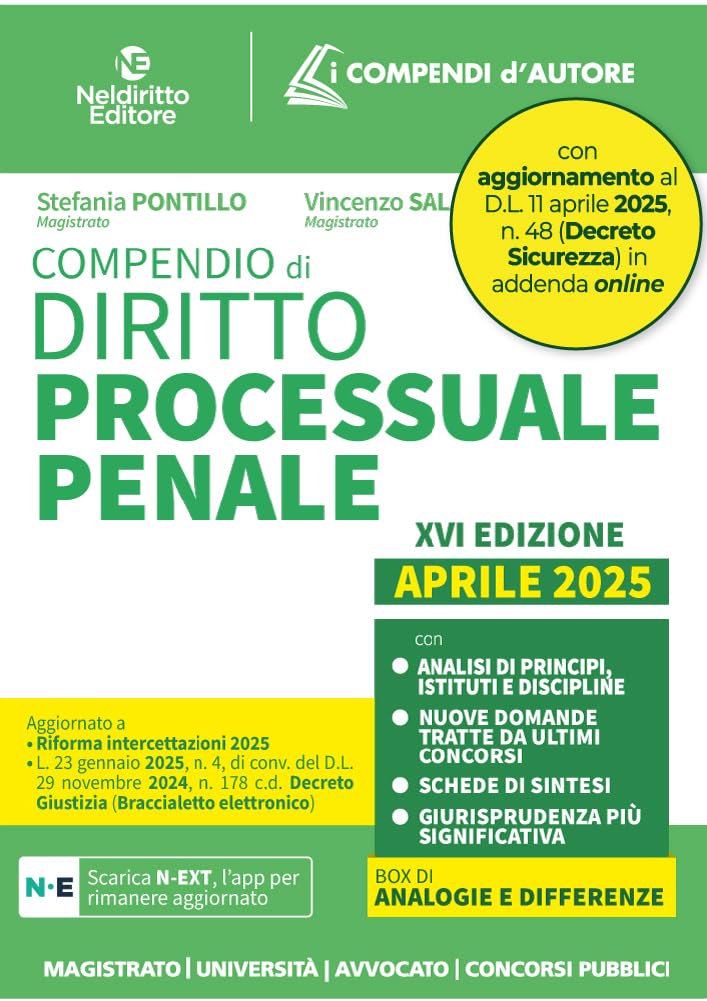 Compendio di procedura penale. Aprile 2025