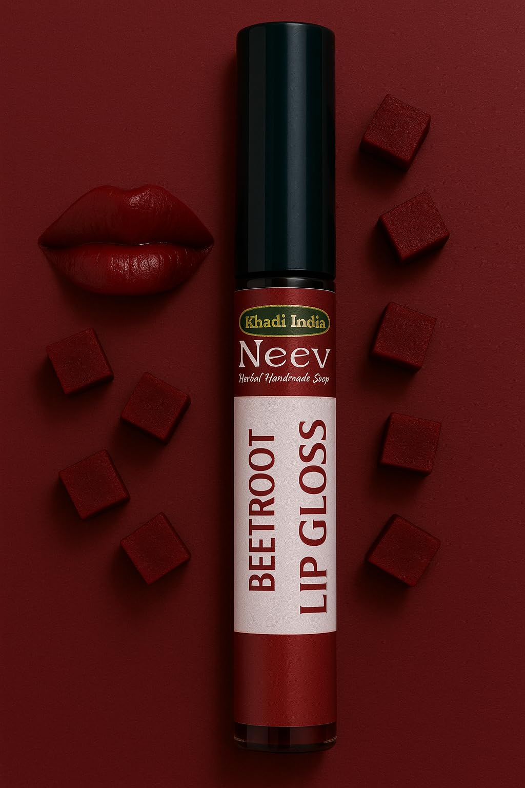 Neev Soaps Zero Chemical Anattoo Red Lip Gloss (Maroon)-image-15
