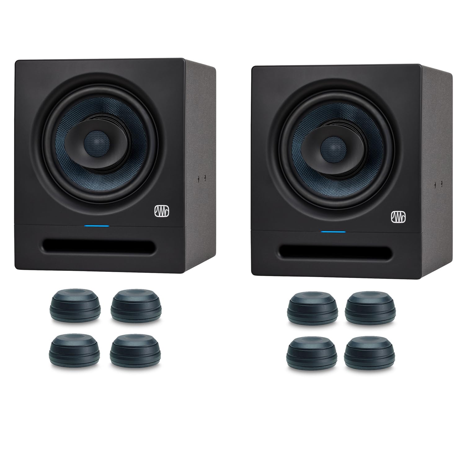 PreSonus Eris Pro 8 - Altavoces activos para monitor de estudio (1 par, con pies Keepdrum)