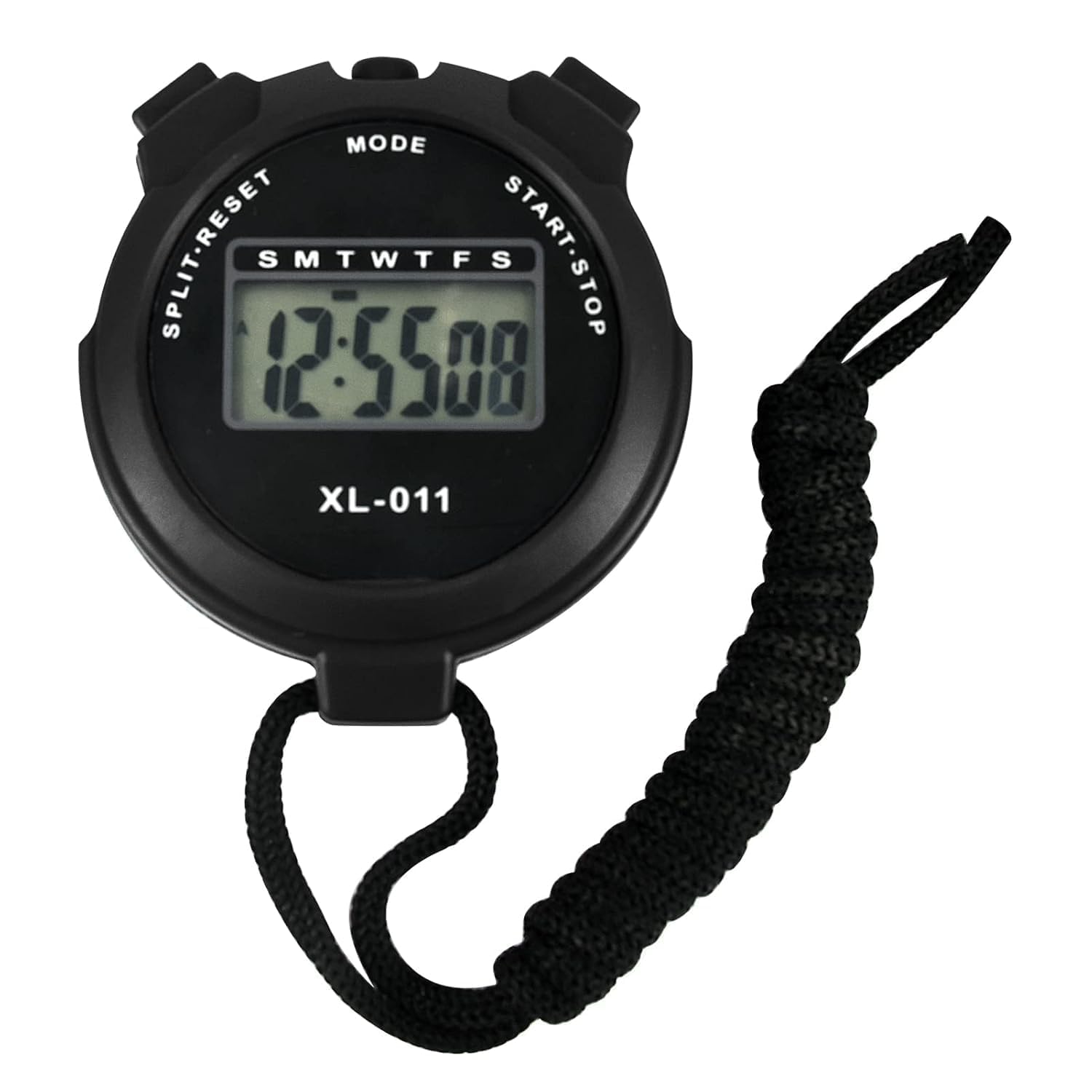 Digital Sports Stopwatch, XL-011 Model, with Split/Reset Functions and Neck Lanyard, 7cm x 6.5cm (Black)-image-4