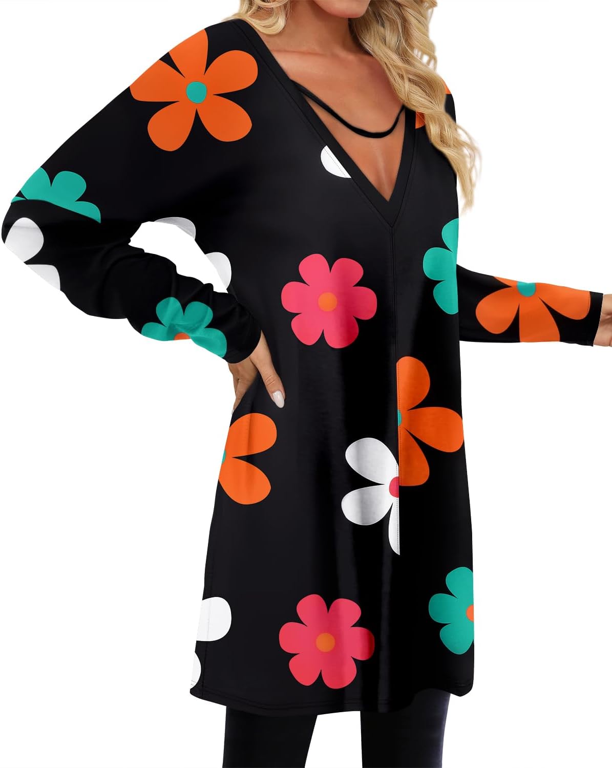 KISSMODA Womens Casual Tunic Tops for Leggings Long Sleeve Fall Shirts with Pockets - Image 5