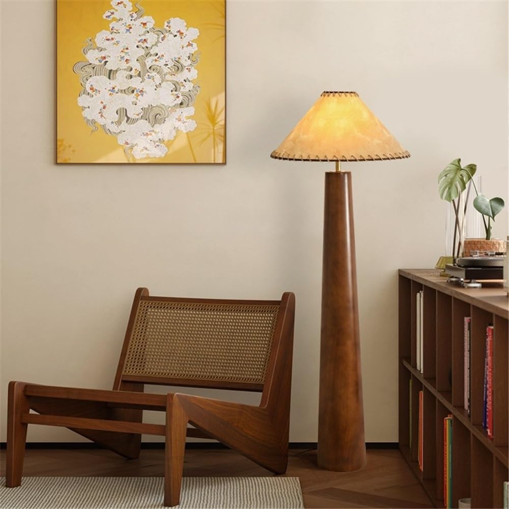Nowoczesna retro drewniana lampa podłogowa do salonu, sypialni, biura, herbaciarni, pionowa lampa stołowa lampa podłogowa