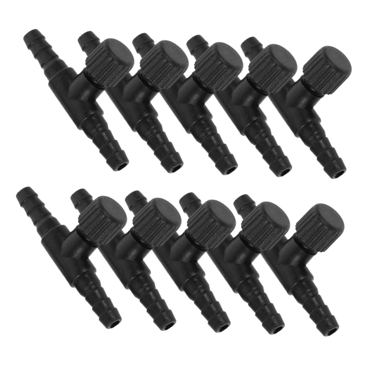 BESPORTBLE 10pcs Aquarium Air Pump Valves Small T-shaped Plastic Control Valves for 5mm Airline Tubing Fish Tank Oxygen
