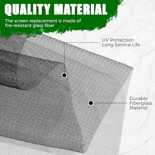 Wesnoy 36 Inch x 394 Inch Window Screen Replacement Durable Fiberglass Screen Mesh DIY Screen Door Mesh for Windows Doors Patio Pool Porch