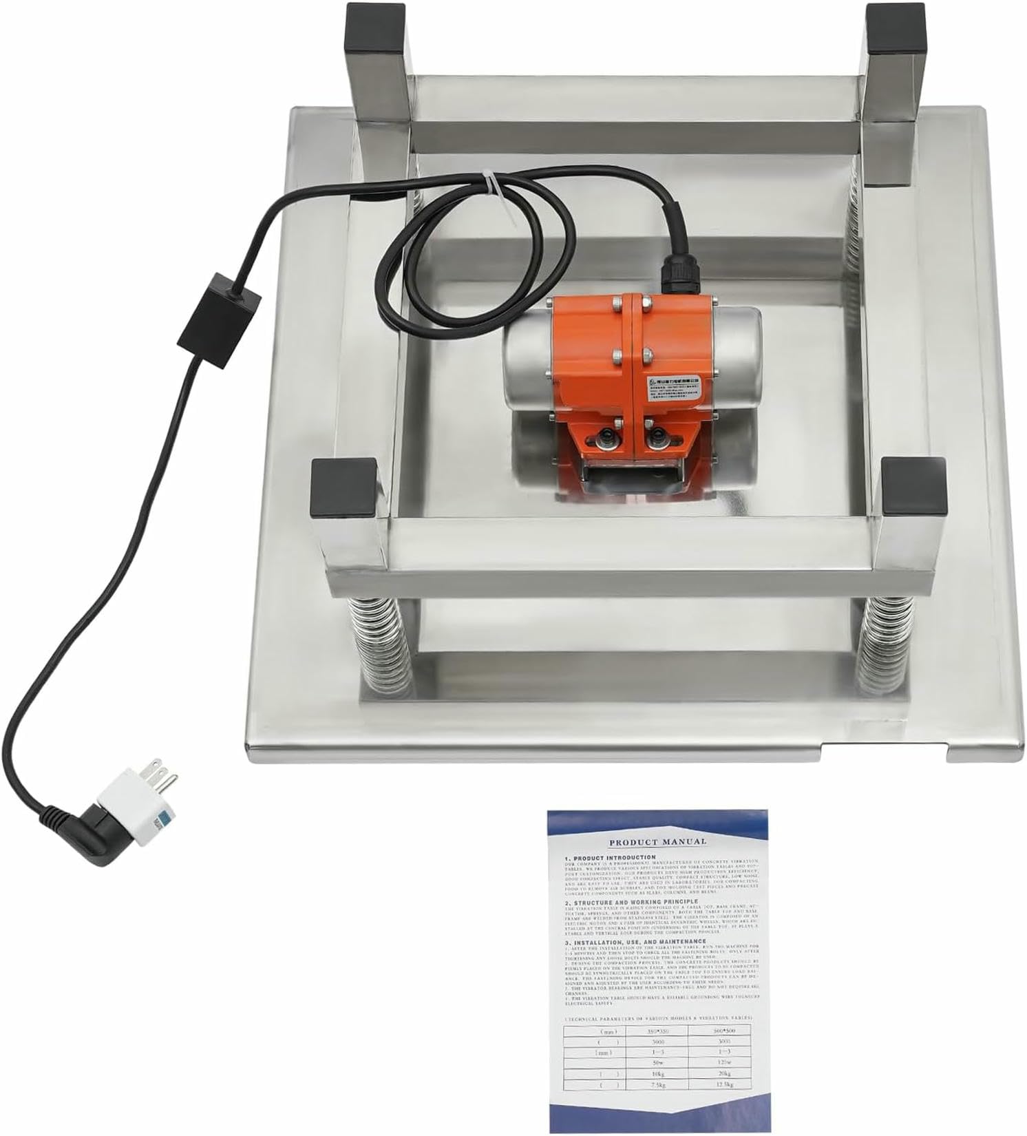 Mesa vibratoria de hormigón para moldes de hormigón, banco de pruebas de vibración de acero inoxidable para laboratorio