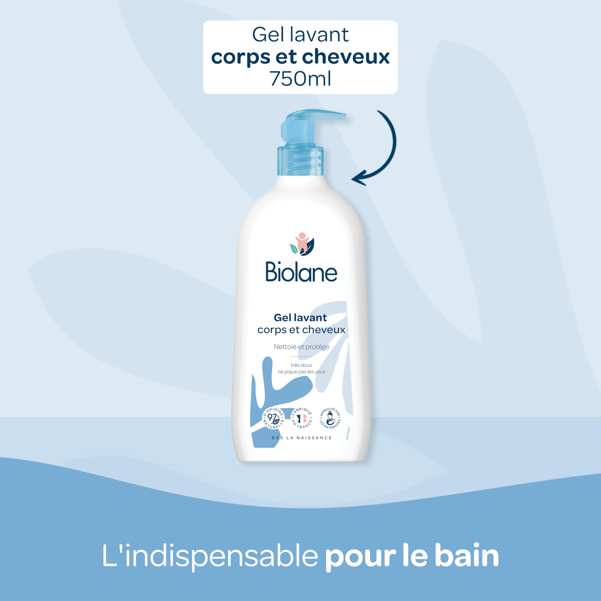 BIOLANE - Kit de cuidado de bebé nacimiento, bolsa de pañales y cuidado del bebé, pañal, toallitas H2O