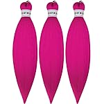 Kids Braiding Hair Pre stretched Magenta Pink Braiding Hair 16 inch Braid Hair for Kids