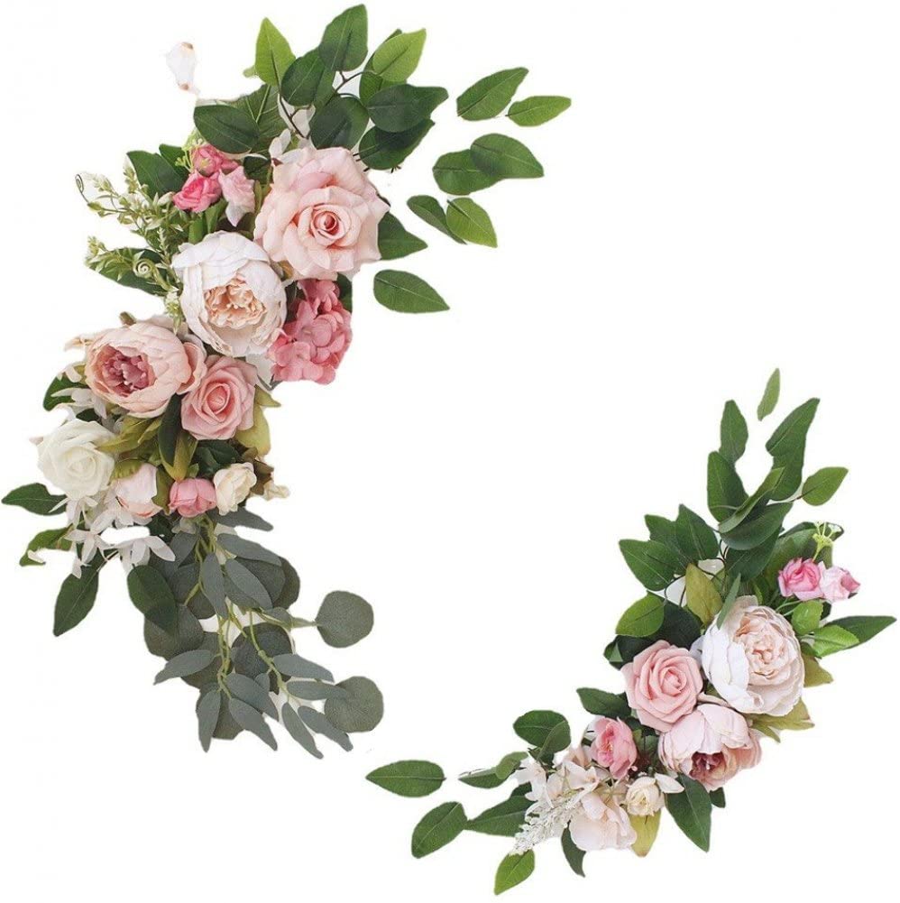 Composition florale pour arche 2 pièces guirlande de roses artificielles maison