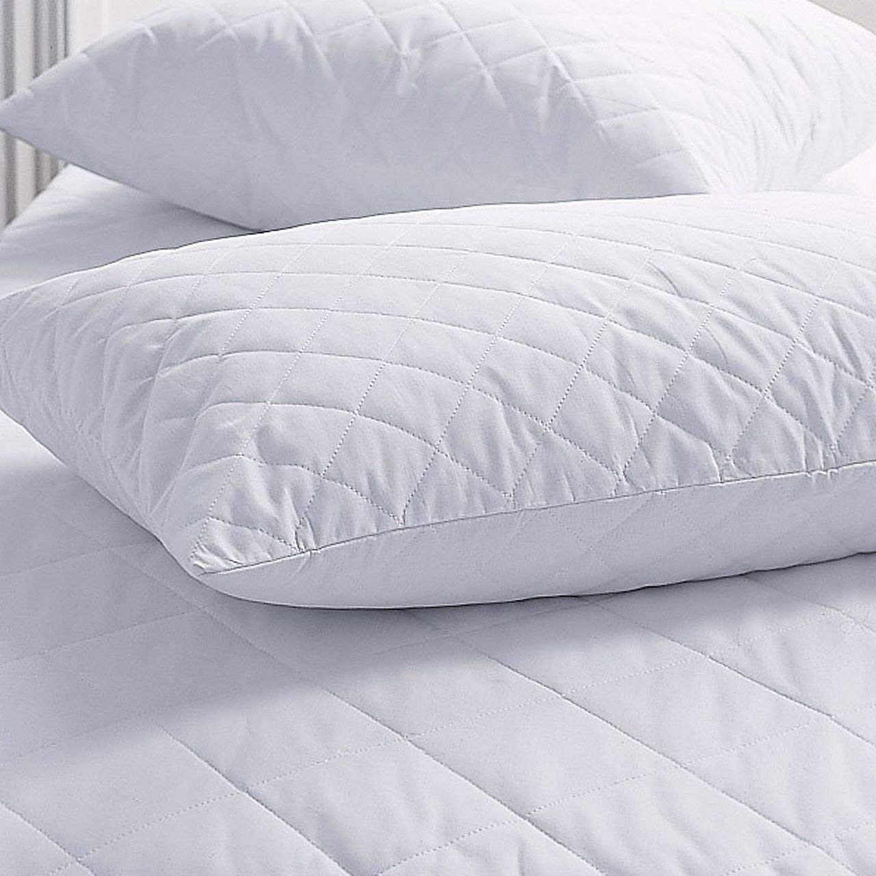 Pack of 4 Poly-Cotton Quilted Pillow Protectors - 50x75cm