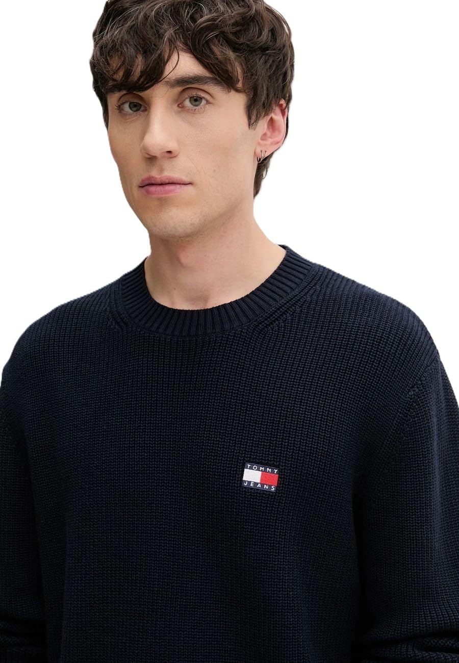 Tommy Jeans Tjm Reg Badge Sweater Dm0dm20923 Pullover Uomo (Pacco da 1)