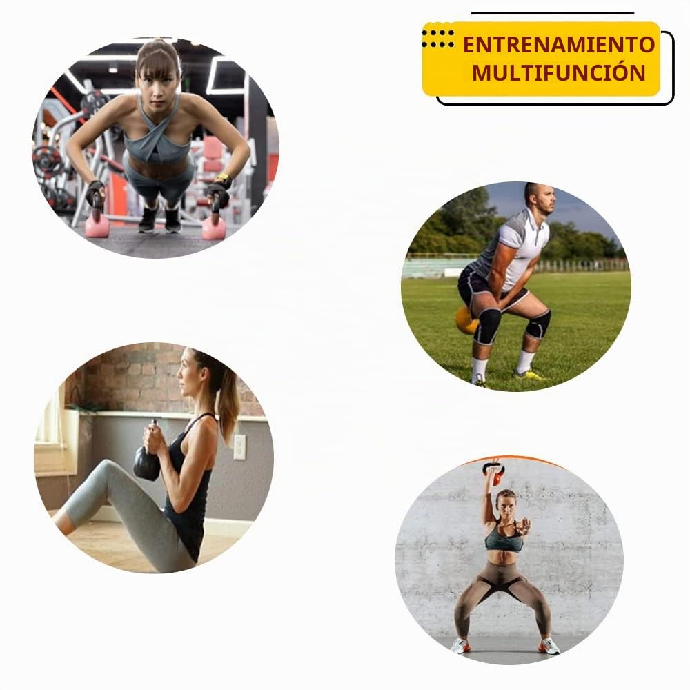 Pesa rusa de 16 kg de peso con mango ergonómico para deporte, fitness, gimnasio, entrenamiento de fuerza, crossfit
