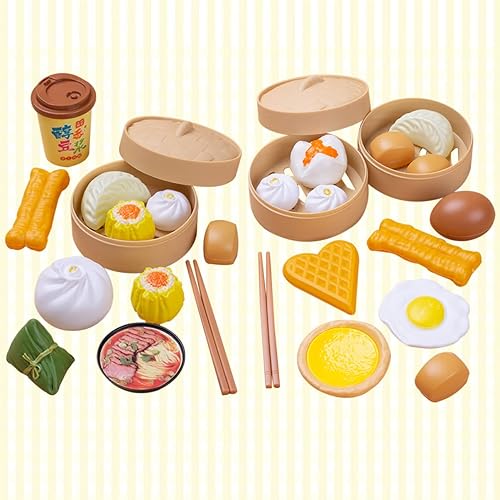 Miniatura 5 de TOYANDONA Juegos de cocina de simulación tenue para juegos de pizza asiática tiempo de juego té vaporizador de alimentos cumpleaños niños pequeños