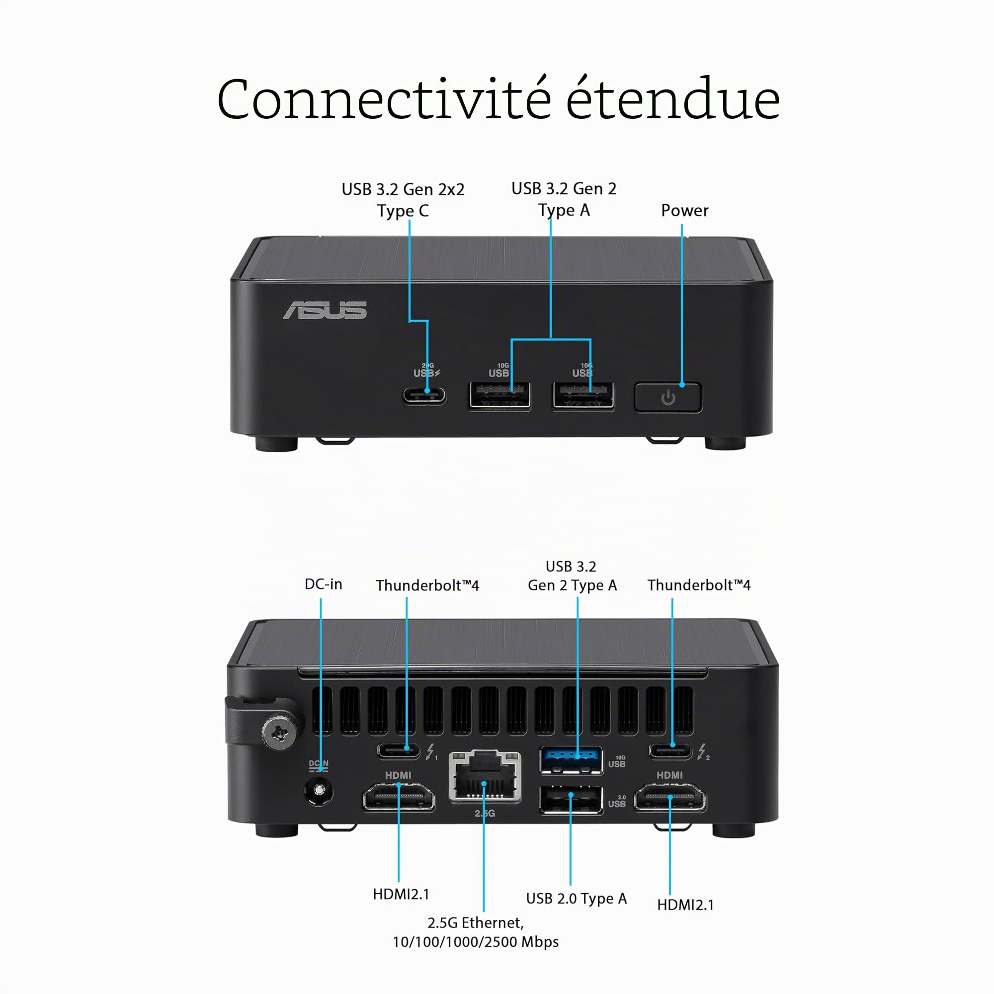 Asus Nuc 14 Pro Rnuc14rvku500002i - Barebone - MinI-Pc - 1 X Core Ultra 5 125h / 1,2 Ghz - Ram 0gb - Intel Arc Graphics - WI-Fi 6e, 1gbe, 2,5gbe, Blu
