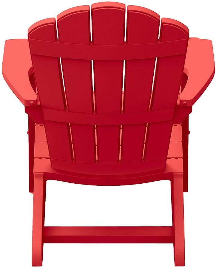 Outdoor Patio Garden Deck Furniture Resin Adirondack Chair with Built-in Cup Holder (Red) : Patio, Lawn & Garden