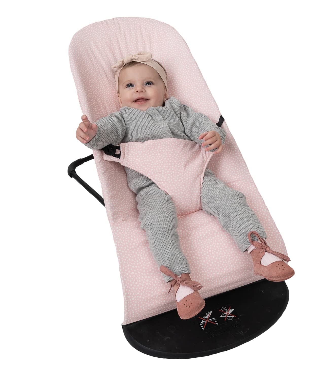Funda para Hamaca BabyBjörn Balance Soft (SUSTITUYE tapicería Original), Hipoalergénica, Hipersuave, Transpirable. (Estrella Rosa)