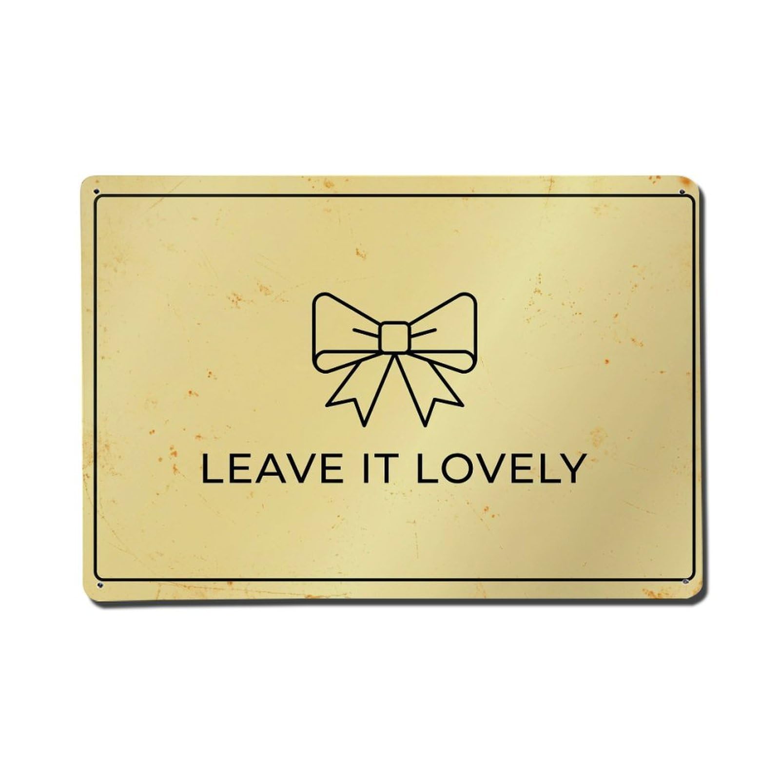 Olhnbad Style Leave It Lovely Positive Saying Minimal Modern Metal Tin Sign