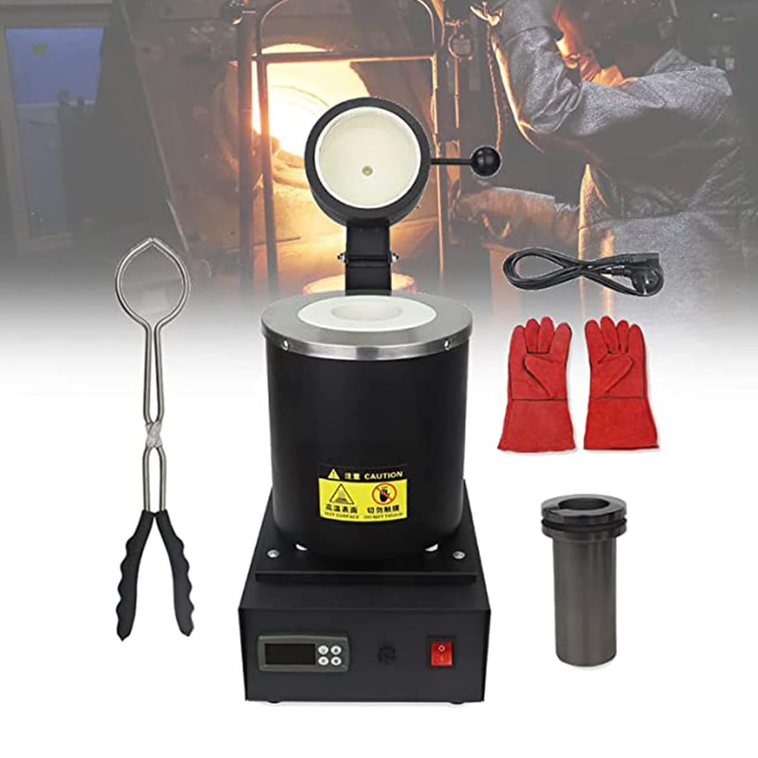 Four de fusion électrique 2kg pour or et métaux 1800W