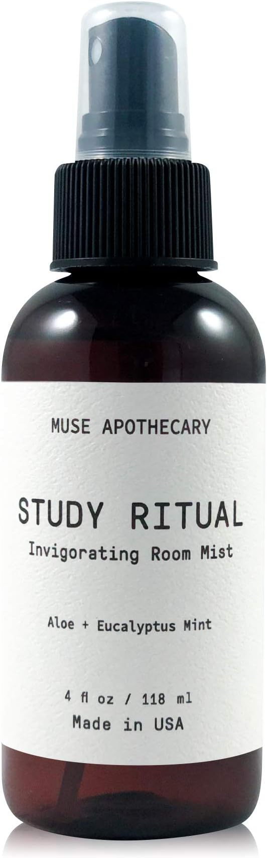 Muse Bath Apothecary Study Ritual - Aromatic and Invigorating Room Mist, 4 oz, Infused with Natural Essential Oils - Aloe + Eucalyptus Mint