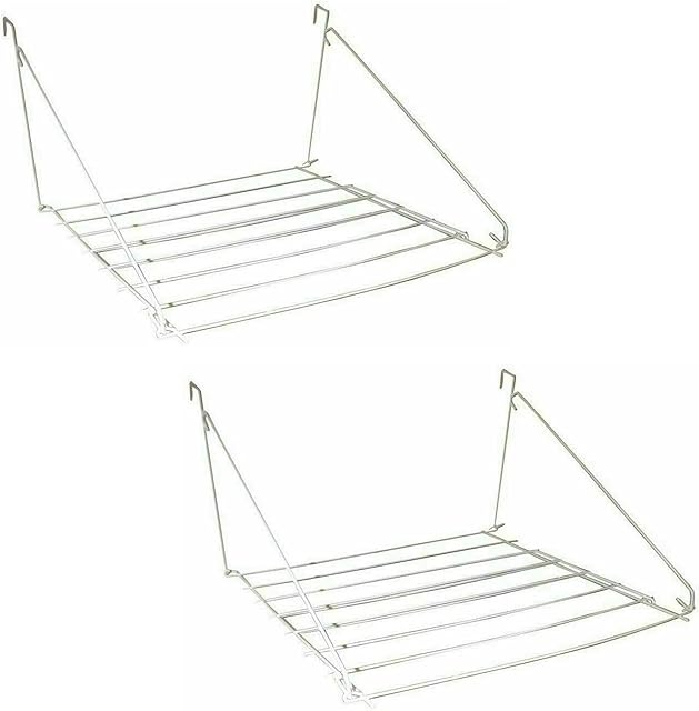 SAVING HUB Large 7m Utility Clothes Airer - Indoor Outdoor Washing Line - Over The Door Towel Dryer Rack - Foldable Radiator Stand Laundry Horse Rail - White Metal Window Balcony Caravan Mounted - (2)